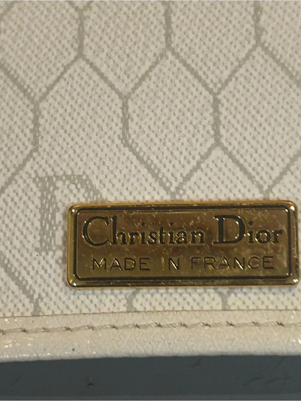 Dior 1990-2000's Honeycomb Shoulder Bag In White with coa